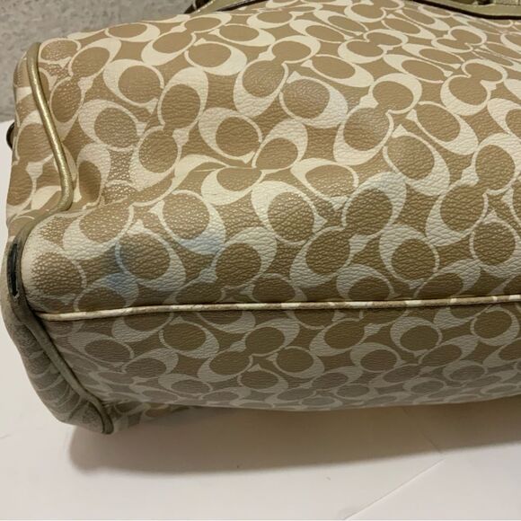 COACH Chelsea Heritage Satchel M1094-F15132 Metallic Tan/Gold, Lavender Lining - Picture 9 of 15